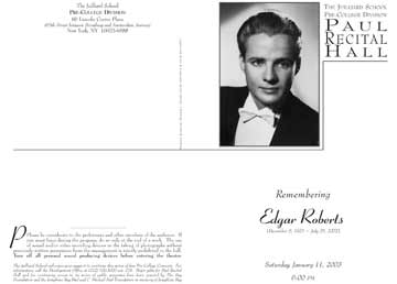 Program Roberts Edgar Memorial 03.01 Cover