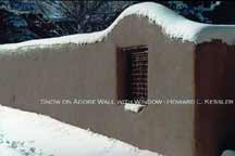 Snow on Adobe Wall with Window